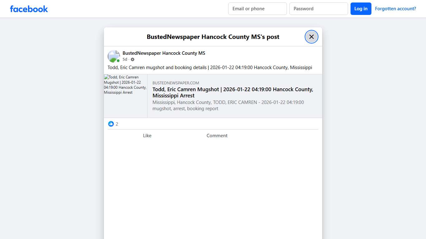 Todd, Eric Camren... - BustedNewspaper Hancock County MS Facebook